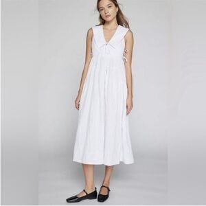 Elegant White Sleeveless Dress Anthropology